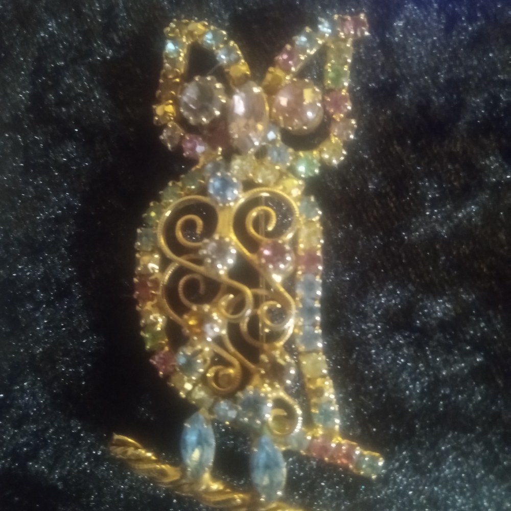 Source Unknown Multicolor Owl Brooch